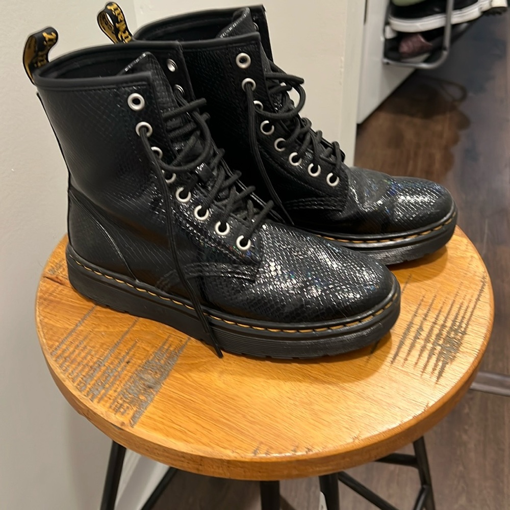 Dr. Martens snake skin print, wore once with Halloween costume